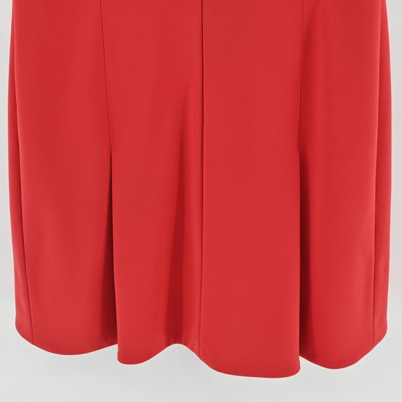 Akris Punto Sheath Dress Womens Size 16 Red Sleeveless Structured Cotton Blend - Picture 13 of 15